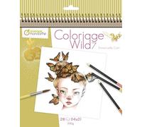 Clairefontaine ES Avenue Mandarine GY134C Libro para Colorear Wild 7, Emmanuelle Colin, 28 Dibujos 20 x 20 cm, Papel Certificado PEFC para Lápices de Colores, Rotuladores, Acuarela