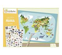 Clairefontaine ES Avenue Mandarine KC042C - Une boite créative Décalco Mania Planisphère comprenant une feuille 30x42 cm, 2 planches de décalco et un batonnet (notice incluse)