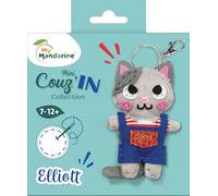 Clairefontaine ES Avenue Mandarine KC047C - Une boite Mini Couz'in comprenant une figurine en feutrine 7x3x17 cm, fil, aiguille et accessoires, Elliott
