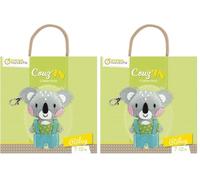 My Mandarine KC090C - Une boite Mini Couz'in comprenant une figurine en feutrine 7x3x18 cm, fil, aiguille et accessoires, Riley le koala (Paquete de 2)