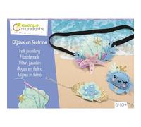 My Mandarine KC160C - Caja creativa infantil con 3 joyas de fetrina para elaborar a partir de 6 años - Tema mar