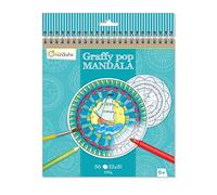 Clairefontaine ES Avenue Mandarine Libro de Colorear Mandala Infantil, 36 Mandalas Precortadas Sobre Tema Mar, 250 g Diámetro 18.5 cm, a Partir de 6 Años, GY028O Mandala Graffy Pop