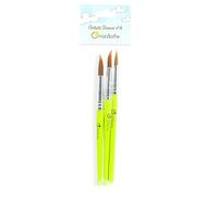 My Mandarine - Lot de 3 Pinceaux Ronds pour Enfants - 3 Largeurs, Petit, Moyen, Gros - Loisirs Créatifs Peinture pour Débutant - Poils Synthétiques - 52531O