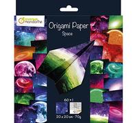 Clairefontaine ES Avenue Mandarine OR519C Papel Origami, un Paquete de 60 Hojas de Origami 20 x 20 cm, 70 g, 30 Patrones x 2 Hojas, Incluye una Hoja de Pegatinas de Ojos, a Partir de 5 Años