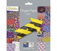Clairefontaine ES Avenue Mandarine OR520C - Papel Origami, Street Art - Un paquete de 60 hojas de origami 20x20 cm 70G (30 patrones x 2 hojas) - Incluye una hoja de pegatinas de ojos - A partir de 5 años