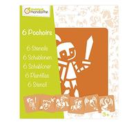 My Mandarine Un juego de 6 plantillas de 15,4 x 22,3 cm con instrucciones incluidas, Caballeros 1, Papel, 22.1x15.2x0.3 cm