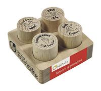 Clairefontaine ES Avenue Mandarine CO213C - Un lot de 4 tampons appréciations (Félicitations, Avec aide, Tu progresses et Belle écriture)