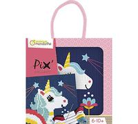 Clairefontaine ES Avenue Mandarine KC112C - Caja Pix Gallery que incluye 1 cuadro de punto de cruz de 14 x 14 cm, hilo y aguja, unicornio