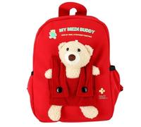My Medi Buddy - Funda para inhalador de asma y EpiPen con capacidad para 2 autoinyectores, espaciadores o medicamentos para la diabetes, mochila médica suave al tacto con oso de peluche cómodo