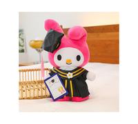 (My Melody) Sanrio Kuromi My Melody Cinnamoroll Peluche de juguete Doctor Hat Lindo muñeco de exhibición de escritorio