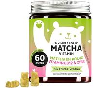 My Metabolic Matcha Vitamin Gominolas - Complemento Energizante Natural - Antioxidante - Con Matcha, Coenzima Q10, Zinc, Vitamina B12 - 60 unidades (1 mes) - Sin Azucar, Vegano - Bears with Benefits