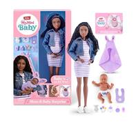 My Mini Mom & Baby Surprise (Nickey) de ZURU. Muñeca mamá Embarazada con bebé recién Nacido, mantita y Accesorios para bebé. Juego de Nacimiento Realista para niñas y coleccionistas