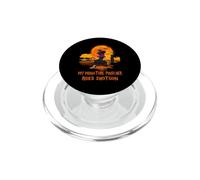 My Miniature Pinscher Rides Shotgun Dog and Witch Halloween PopSockets PopGrip para MagSafe