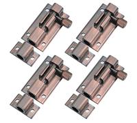 MY MIRONEY Cerradura de perno de barril de bronce rojo cerrojo cerrojo de aleación de aluminio cerrojo cerrojo cerrojo cerradura deslizante de seguridad con tornillos paquete de 4