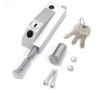 MY MIRONEY Cerradura de puerta corrediza para ventanas de cristal, puertas de patio, cerradura de seguridad auxiliar plateada (utiliza llave Yale)