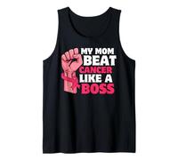 My Mom Beat Cancer Like a Boss Pink Ribbon Fist Camiseta sin Mangas