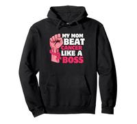 My Mom Beat Cancer Like a Boss Pink Ribbon Fist Sudadera con Capucha