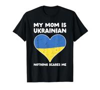 My Mom Is Ukrainian Nothing Scares Me - Diseño Divertido de corazón Camiseta gráfica económica, Hombre, Negro, S