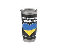 My Mom Is Ukrainian Nothing Scares Me - Diseño divertido de corazón Vaso térmico de acero inoxidable de doble pared
