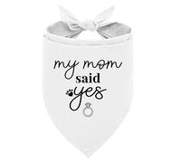 My Mom Said Yes - Bandana para perro, bandana de compromiso, bandana para perro My Parents are Getting Married, bandana para perro de boda, traje de perro de boda, bandana blanca para perros pequeños