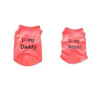 My Mommy And Daddy - Ropa de algodón para perros pequeños, chaleco sin mangas, ropa clásica para cachorros, ropa clásica de amor para mamá y papá, variedad de colores, ropa para mascotas para perros