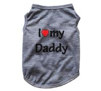 My Mommy And Daddy - Ropa de algodón para perros pequeños, chaleco sin mangas, ropa clásica para cachorros, ropa clásica con texto en inglés «Love Mommy And Daddy», variedad de colores, ropa para