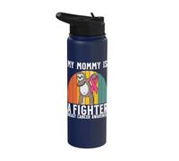 My Mommy Is a Fighter Breast Cancer Awareness Support Gifts Stainless Steel Insulated Water Bottle