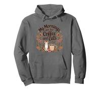 My Mornings Are for Coffee and Cats - Diseño Acogedor para Amantes de los Gatos Sudadera con Capucha