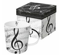 My Music Gifts Taza con texto en inglés I Love Music, cerámica, blanco, 10 x 12,5 x 10,5 cm