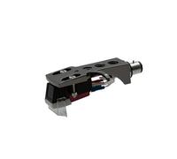 My Needle Store M7HST - Cartucho de tocadiscos transparente con punta de diamante en carcasa de color titanio, compatible con la mayoría de tocadiscos que aceptan cartuchos montados en la carcasa de