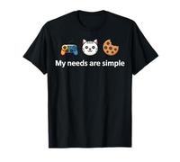 My Needs Are Simple Funny Gamer Cat Cookie Diciendo Camiseta