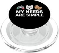 My Needs Are Simple Funny Gamer Cat Cookie Diciendo PopSockets PopGrip para MagSafe