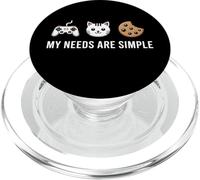 My Needs Are Simple Funny Gamer Cat Cookie Diciendo PopSockets PopGrip para MagSafe