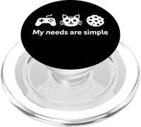 My Needs Are Simple Funny Gamer Cat Cookie Diciendo PopSockets PopGrip para MagSafe