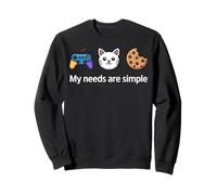 My Needs Are Simple Funny Gamer Cat Cookie Diciendo Sudadera