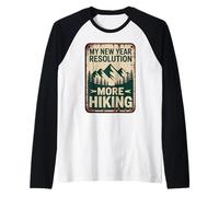 My New Year Resolution Más Senderismo Vintage Gráfico al Aire Libre Camiseta Manga Raglan