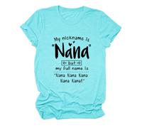 My Nickname Is Nana Printed T-Shirt Cuello Redondo Manga Corta Verano Casual Wear Womens T-Shirt Top