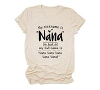My Nickname Is Nana Printed T-Shirt Cuello Redondo Manga Corta Verano Casual Wear Womens T-Shirt Top