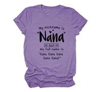 My Nickname Is Nana Printed T-Shirt Cuello Redondo Manga Corta Verano Casual Wear Womens T-Shirt Top