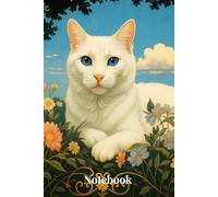 My Notebook: White cat with blue eyes