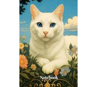 My Notebook: White cat with blue eyes