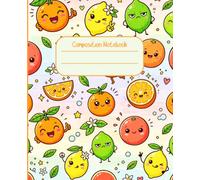 My Notes: Kawaii Citrus Fruit Primary Composition Notebook with Picture Space, 7.5 x 9.25 Inches, 200 Pages, Primary Ruled with Dotted Midline for Preschool, Kindergarten, Grade 1 & Grade 2