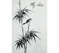 My Notes: Minimalist Japanese Sumi-e Bamboo Notebook | 6" x 9" Inches | 110 Dotted Grid Pages | Paperback Journal | Aesthetic Bullet Journal & Sketchbook