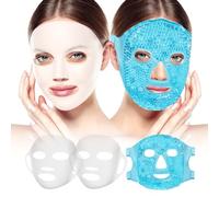 my novel things Paquete de hielo facial y 2 paquetes de máscara facial de silicona, máscara facial de hielo, compresa de ojos fríos y calientes, juego de cuidado de la piel para mujeres para aliviar