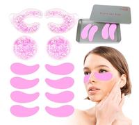 my novel things Parches reutilizables para ojos y cara, 6 pares, almohadillas de gel para los ojos, compresas frías y cálidas y parches de silicona debajo de los ojos para reducir la hinchazón