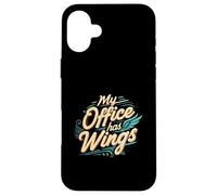My Office Has Wings Remote Work Travel Freedom Carcasa para iPhone 16 Plus
