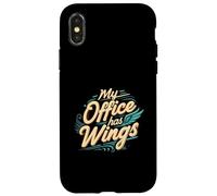 My Office Has Wings Remote Work Travel Freedom Carcasa para iPhone X/XS