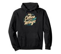 My Office Has Wings Remote Work Travel Freedom Sudadera con Capucha