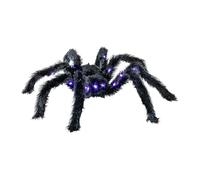 My Other Me - Araña negra con luz de 86 cm con pilas 3*AAA incluidas. Un detalle siniestro que dará un toque escalofriante a tu decoración de Halloween