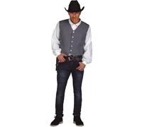 My Other Me - Chaleco para hombre adulto de Vaquero gris talla ML. Añade un toque del lejano oeste a tu look más salvaje